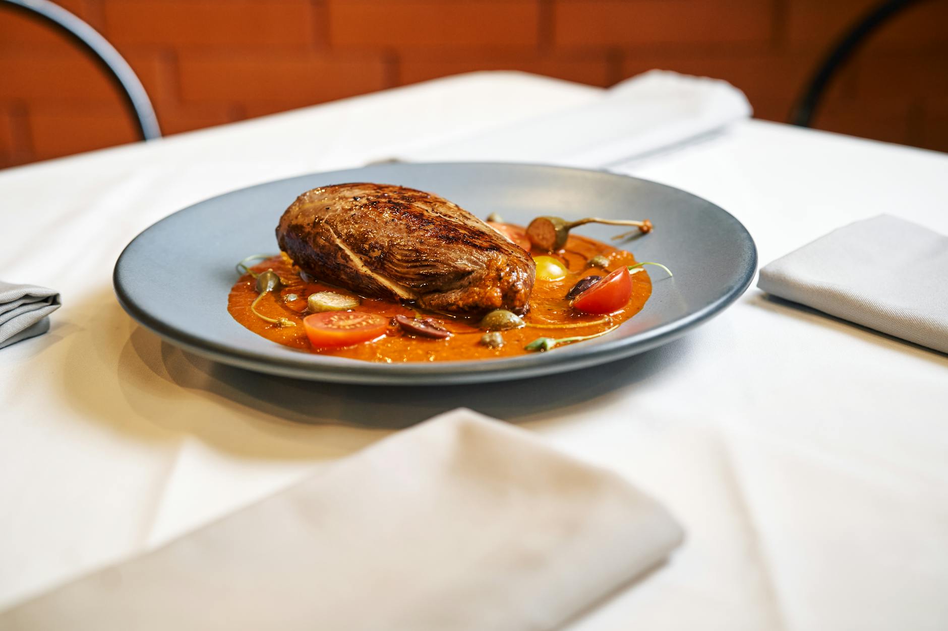 Elegant plated dish at a new Detroit-area restaurant